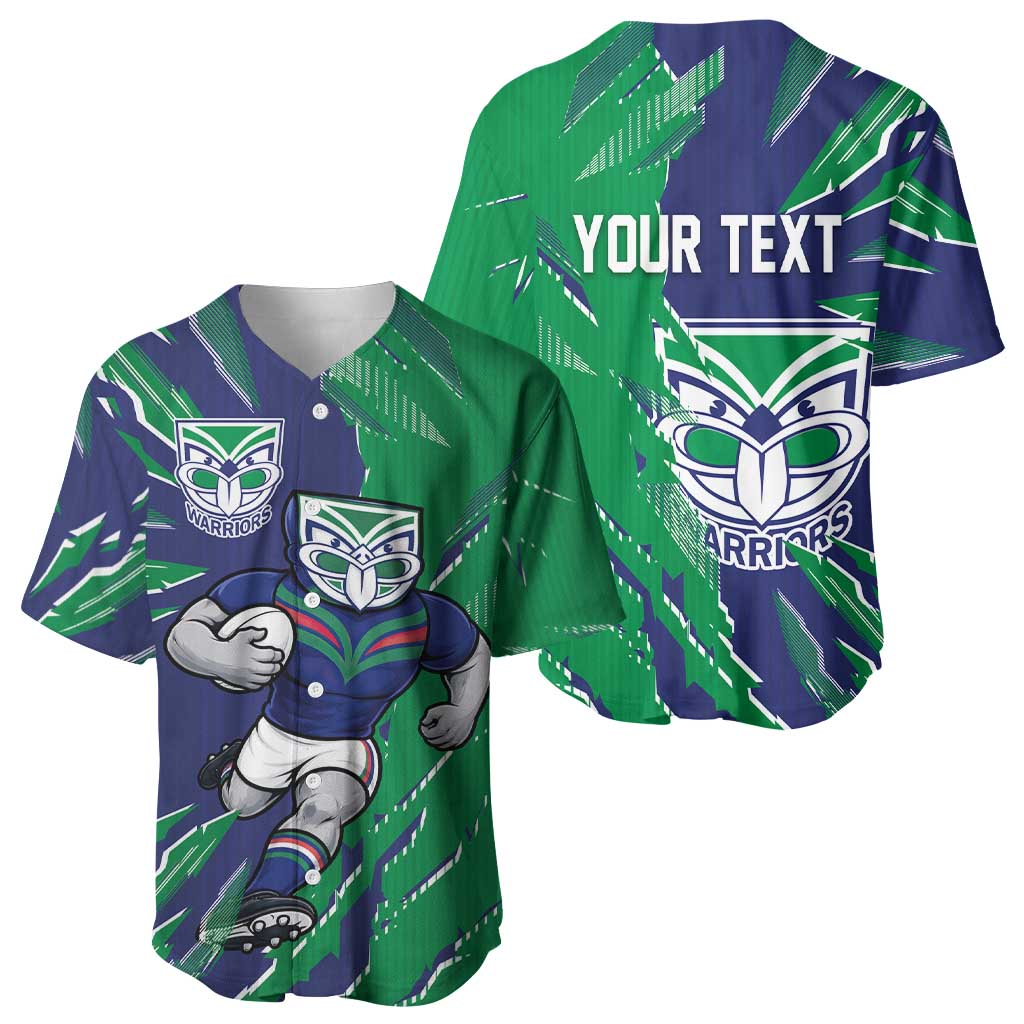 Personalized New Zealand Warriors Baseball Jersey Dynamic Lightning Mascot Rugby Australia