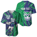 Personalized New Zealand Warriors Baseball Jersey Dynamic Lightning Mascot Rugby Australia