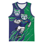 Personalized New Zealand Warriors Basketball Jersey Dynamic Lightning Mascot Rugby Australia
