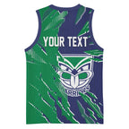 Personalized New Zealand Warriors Basketball Jersey Dynamic Lightning Mascot Rugby Australia