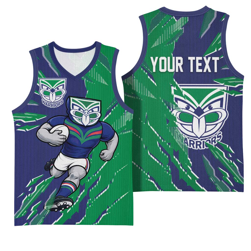 Personalized New Zealand Warriors Basketball Jersey Dynamic Lightning Mascot Rugby Australia