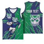 Personalized New Zealand Warriors Basketball Jersey Dynamic Lightning Mascot Rugby Australia