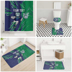 Personalized New Zealand Warriors Bathroom Set Dynamic Lightning Mascot Rugby Australia