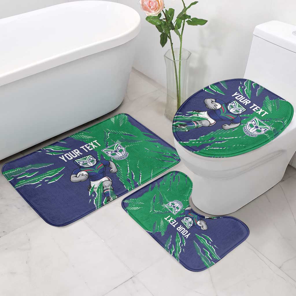 Personalized New Zealand Warriors Bathroom Set Dynamic Lightning Mascot Rugby Australia