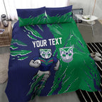 Personalized New Zealand Warriors Bedding Set Dynamic Lightning Mascot Rugby Australia