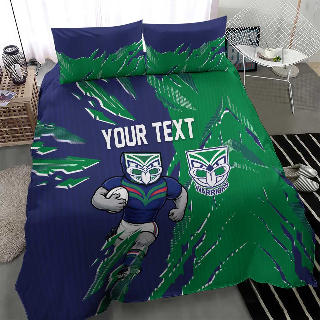 Personalized New Zealand Warriors Bedding Set Dynamic Lightning Mascot Rugby Australia
