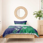 Personalized New Zealand Warriors Bedding Set Dynamic Lightning Mascot Rugby Australia