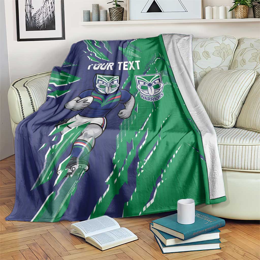 Personalized New Zealand Warriors Blanket Dynamic Lightning Mascot Rugby Australia