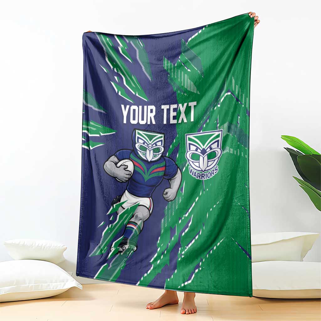 Personalized New Zealand Warriors Blanket Dynamic Lightning Mascot Rugby Australia