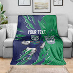 Personalized New Zealand Warriors Blanket Dynamic Lightning Mascot Rugby Australia