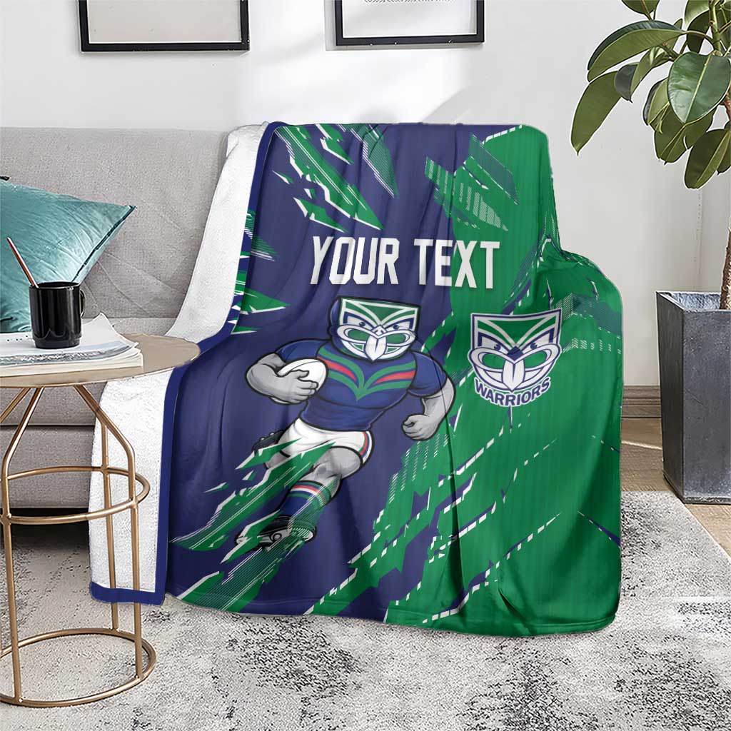 Personalized New Zealand Warriors Blanket Dynamic Lightning Mascot Rugby Australia