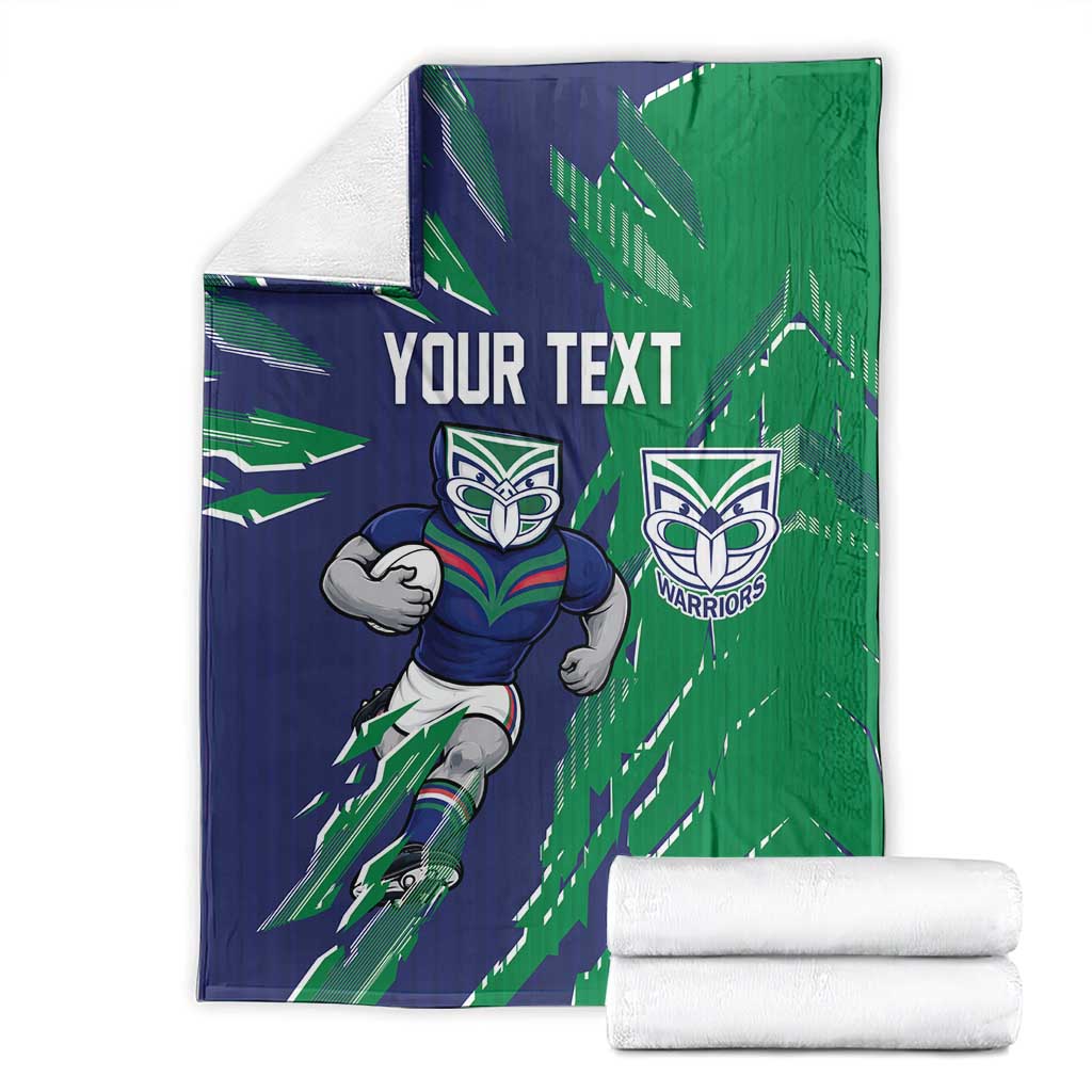 Personalized New Zealand Warriors Blanket Dynamic Lightning Mascot Rugby Australia