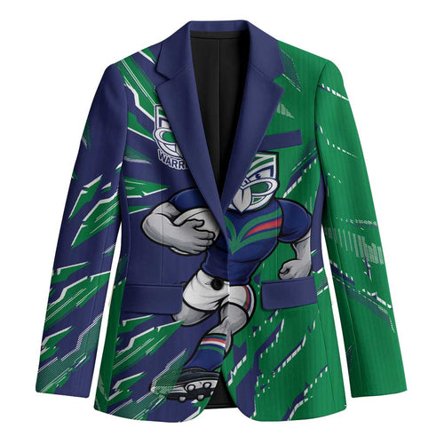 Personalized New Zealand Warriors Blazer Dynamic Lightning Mascot Rugby Australia
