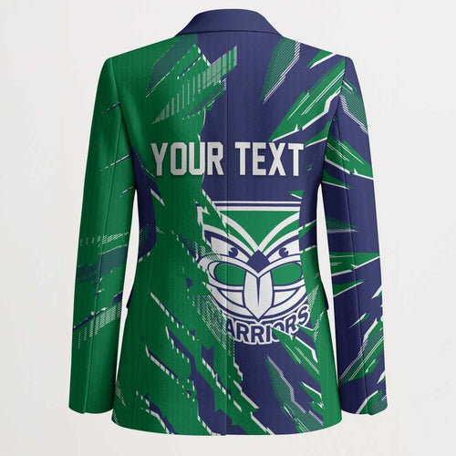 Personalized New Zealand Warriors Blazer Dynamic Lightning Mascot Rugby Australia