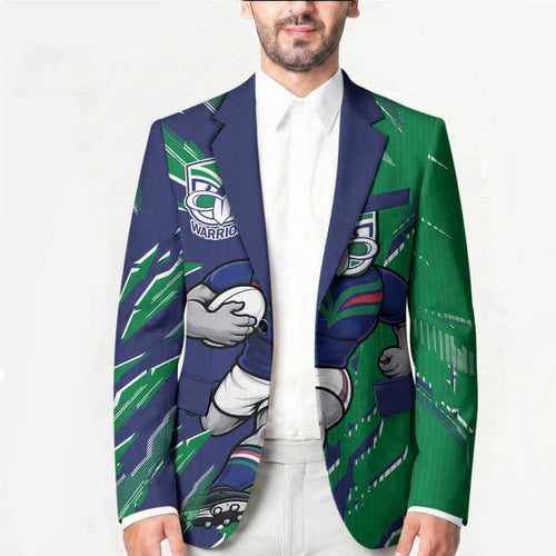 Personalized New Zealand Warriors Blazer Dynamic Lightning Mascot Rugby Australia