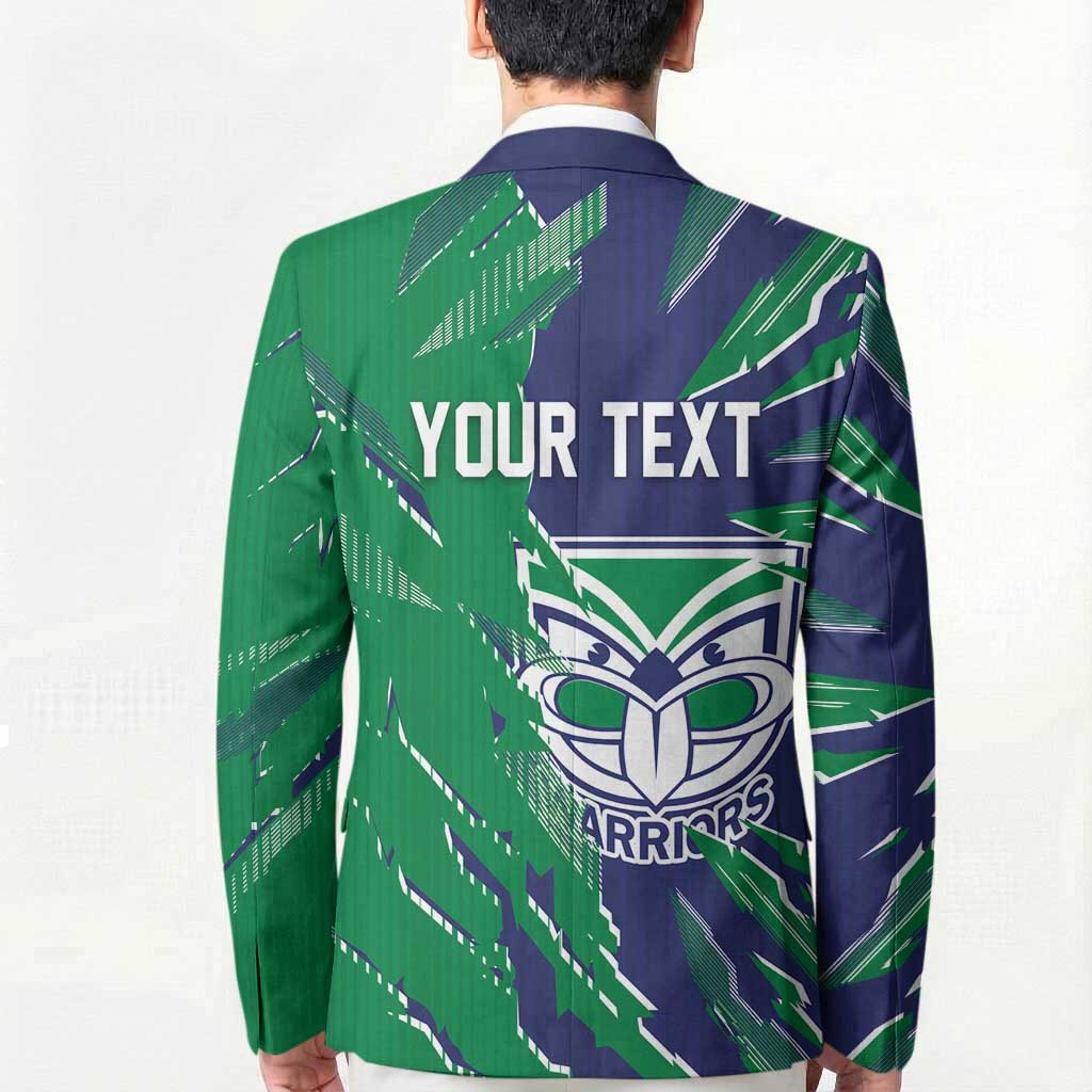 Personalized New Zealand Warriors Blazer Dynamic Lightning Mascot Rugby Australia