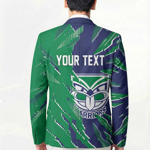 Personalized New Zealand Warriors Blazer Dynamic Lightning Mascot Rugby Australia