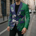 Personalized New Zealand Warriors Blazer Dynamic Lightning Mascot Rugby Australia