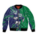 Personalized New Zealand Warriors Bomber Jacket Dynamic Lightning Mascot Rugby Australia