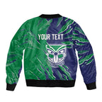 Personalized New Zealand Warriors Bomber Jacket Dynamic Lightning Mascot Rugby Australia