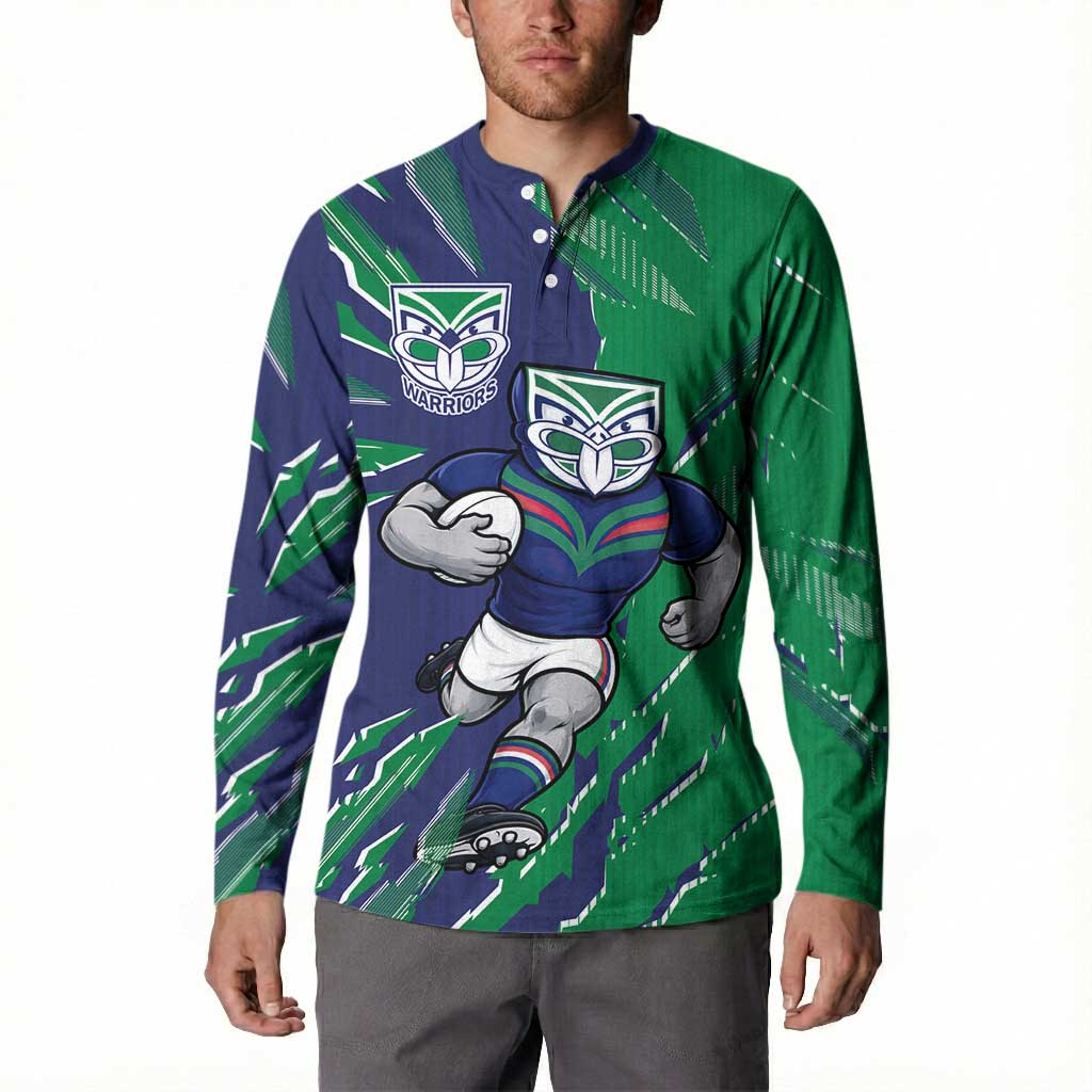 Personalized New Zealand Warriors Button Sweatshirt Dynamic Lightning Mascot Rugby Australia