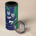 Personalized New Zealand Warriors 4 in 1 Can Cooler Tumbler Dynamic Lightning Mascot Rugby Australia