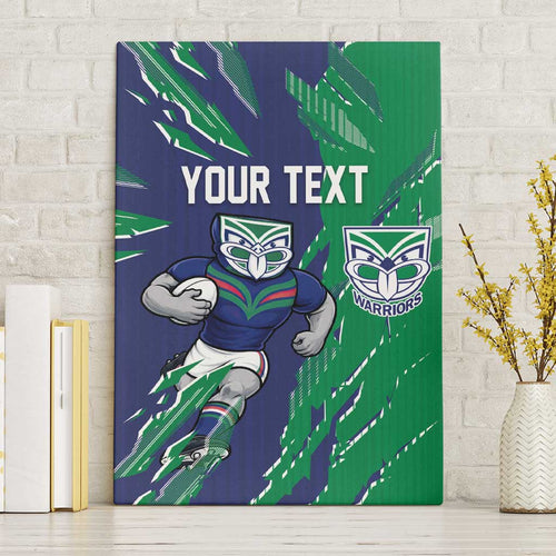 Personalized New Zealand Warriors Canvas Wall Art Dynamic Lightning Mascot Rugby Australia