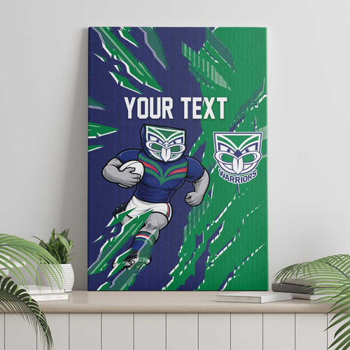 Personalized New Zealand Warriors Canvas Wall Art Dynamic Lightning Mascot Rugby Australia