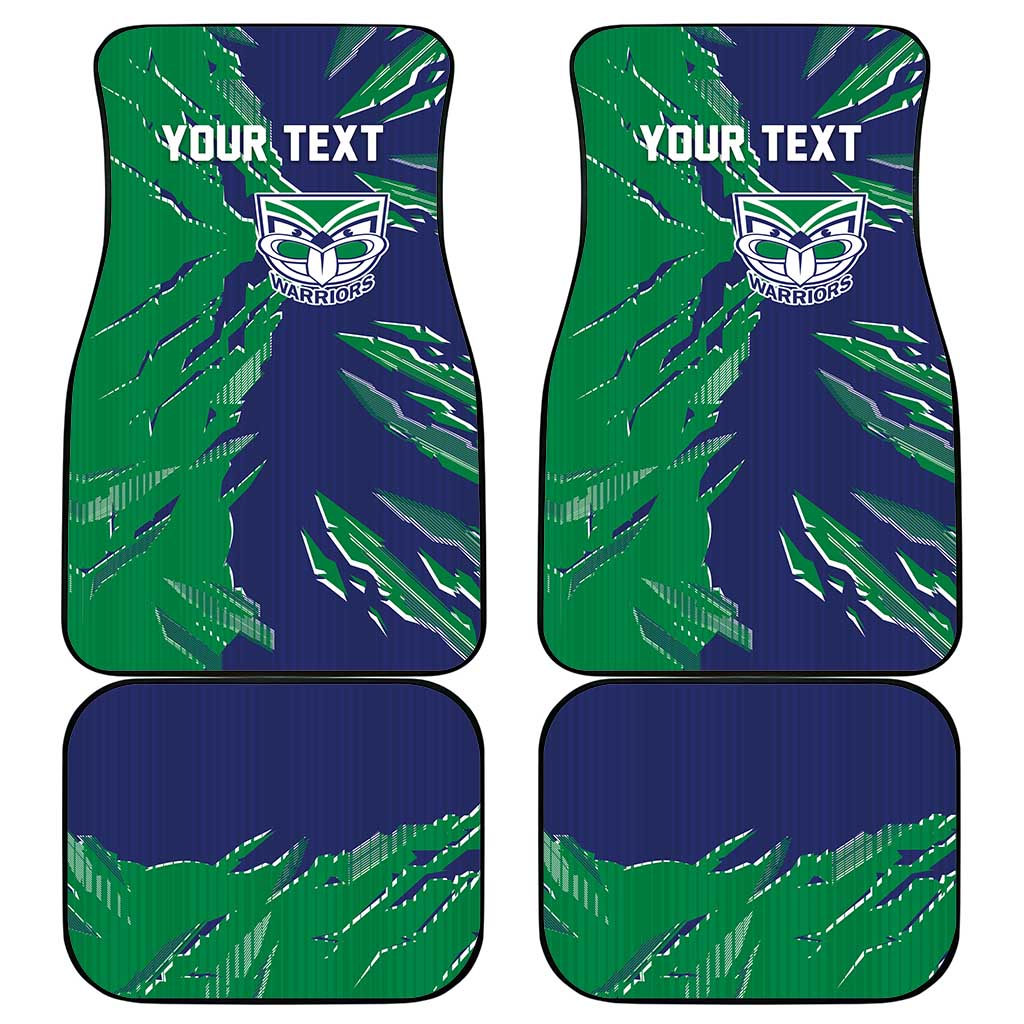 Personalized New Zealand Warriors Car Mats Dynamic Lightning Mascot Rugby Australia