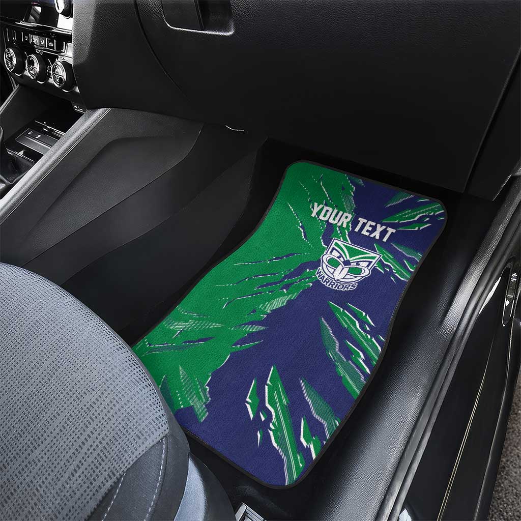 Personalized New Zealand Warriors Car Mats Dynamic Lightning Mascot Rugby Australia