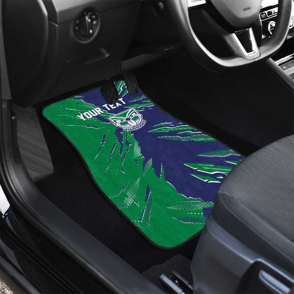 Personalized New Zealand Warriors Car Mats Dynamic Lightning Mascot Rugby Australia