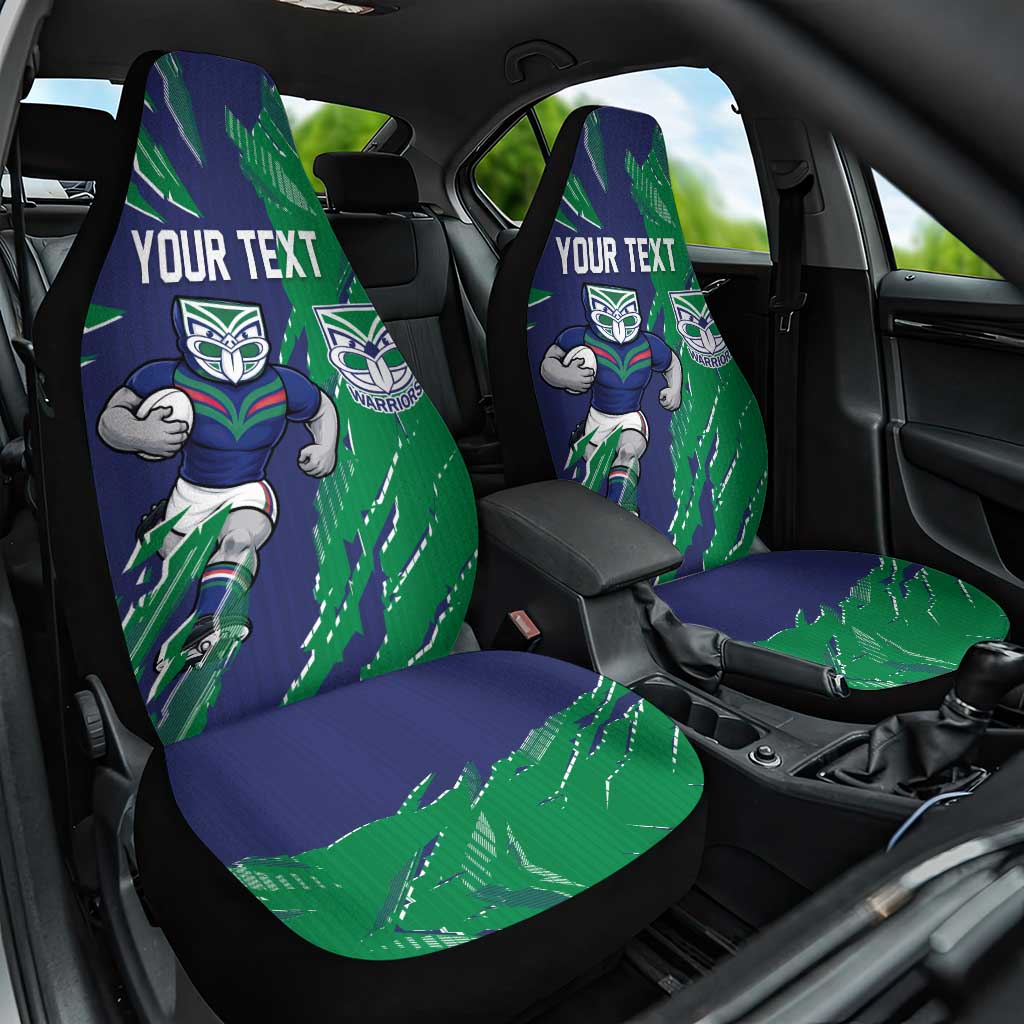 Personalized New Zealand Warriors Car Seat Cover Dynamic Lightning Mascot Rugby Australia