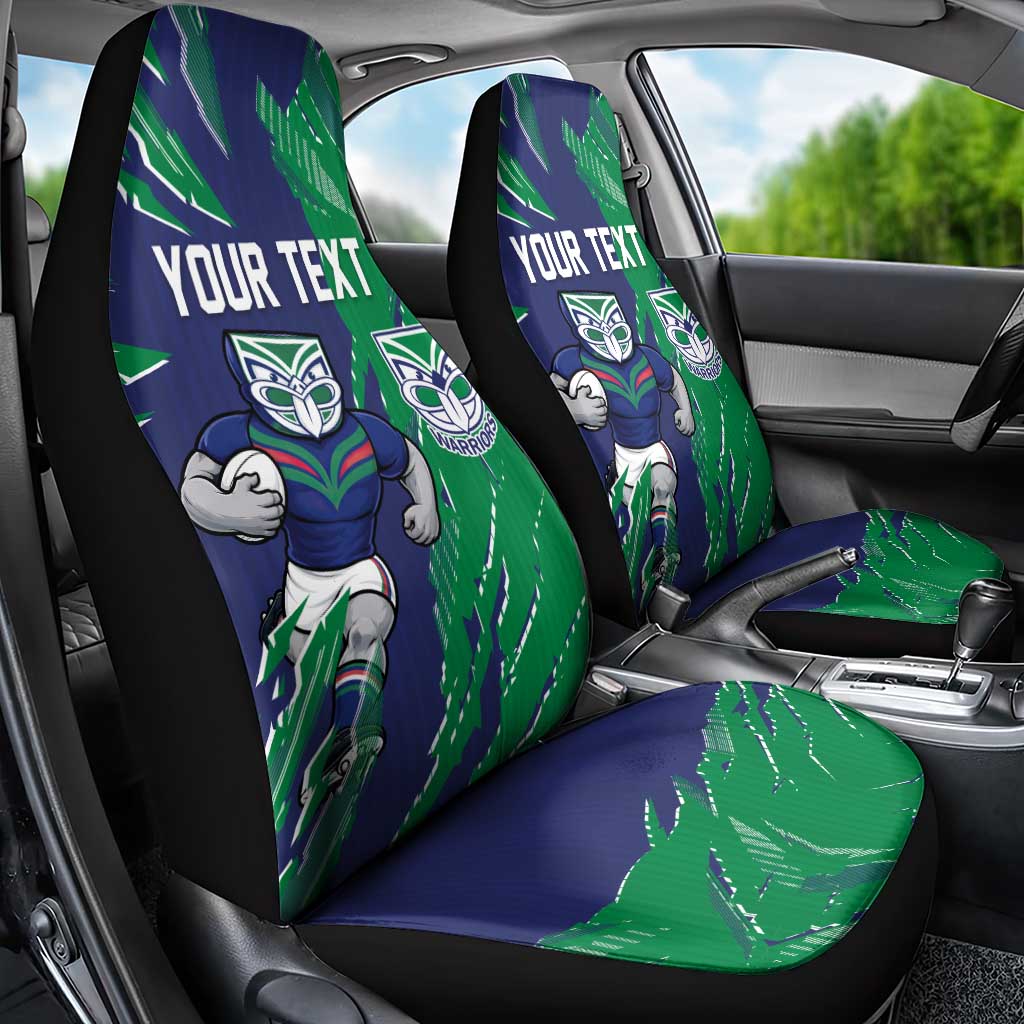 Personalized New Zealand Warriors Car Seat Cover Dynamic Lightning Mascot Rugby Australia