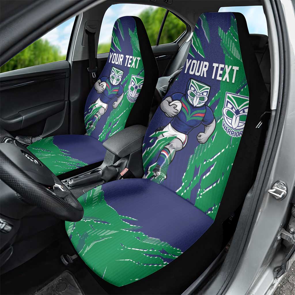 Personalized New Zealand Warriors Car Seat Cover Dynamic Lightning Mascot Rugby Australia