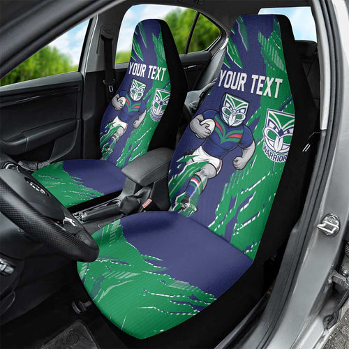 Personalized New Zealand Warriors Car Seat Cover Dynamic Lightning Mascot Rugby Australia
