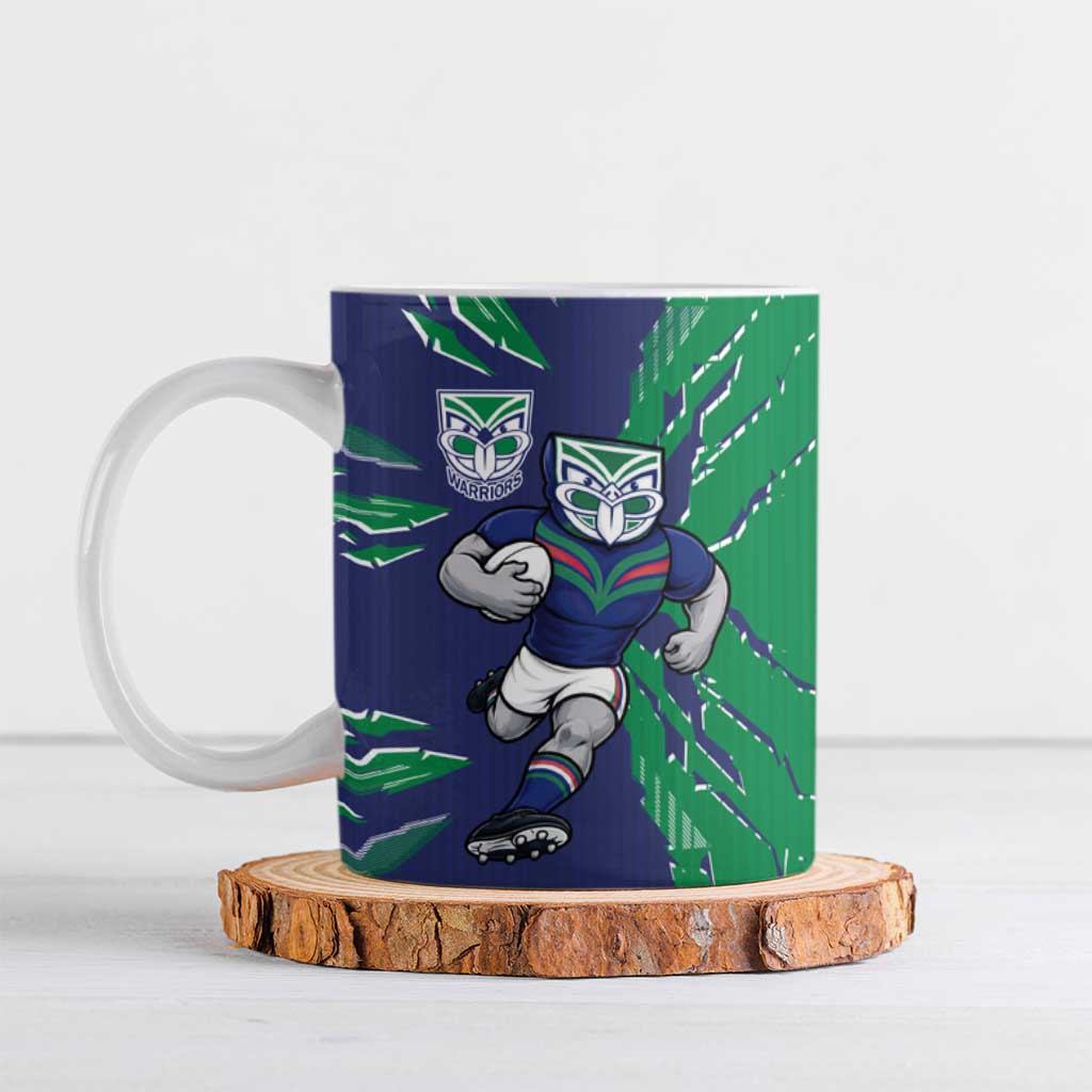 Personalized New Zealand Warriors Ceramic Mug Dynamic Lightning Mascot Rugby Australia