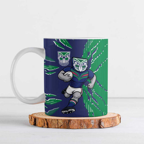Personalized New Zealand Warriors Ceramic Mug Dynamic Lightning Mascot Rugby Australia