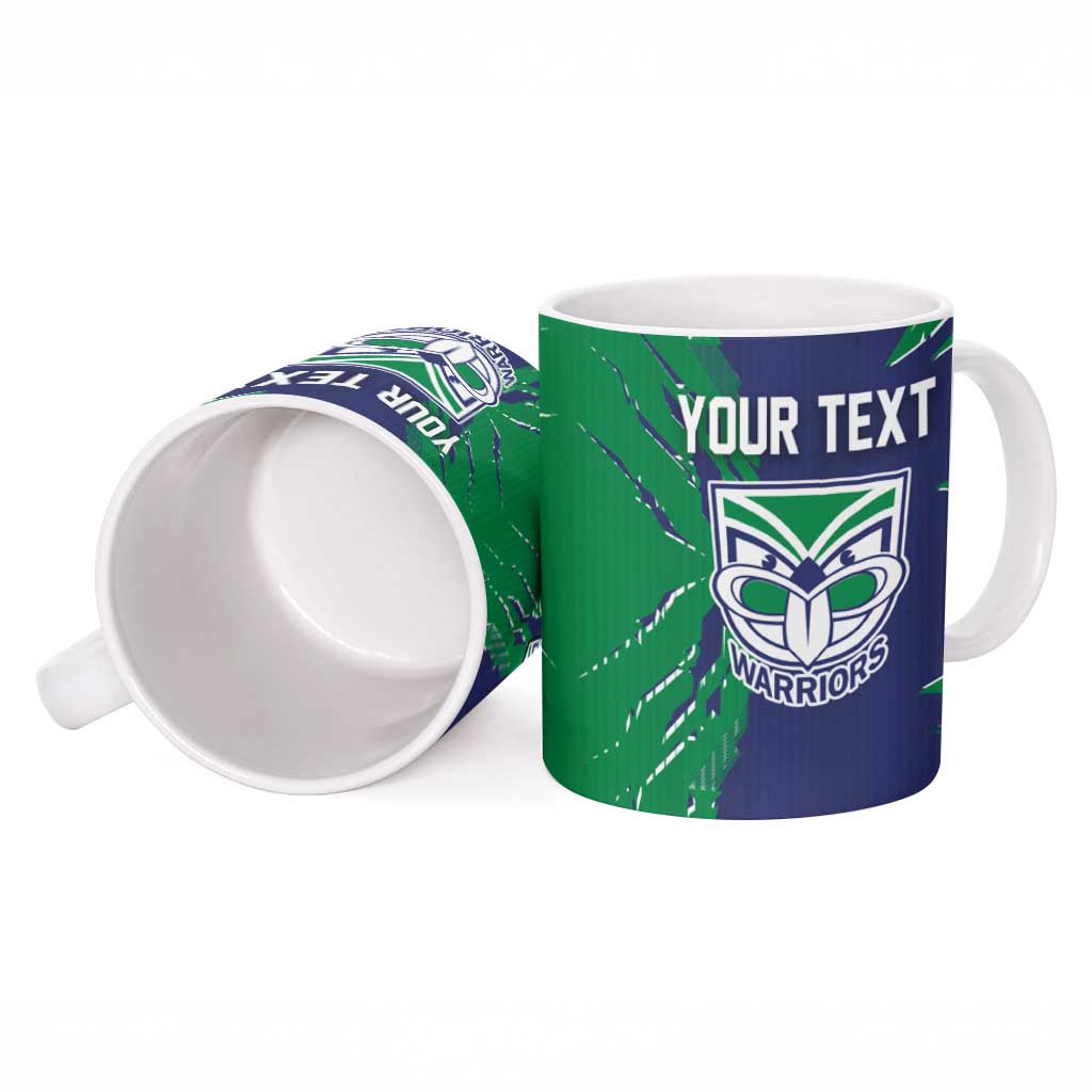 Personalized New Zealand Warriors Ceramic Mug Dynamic Lightning Mascot Rugby Australia