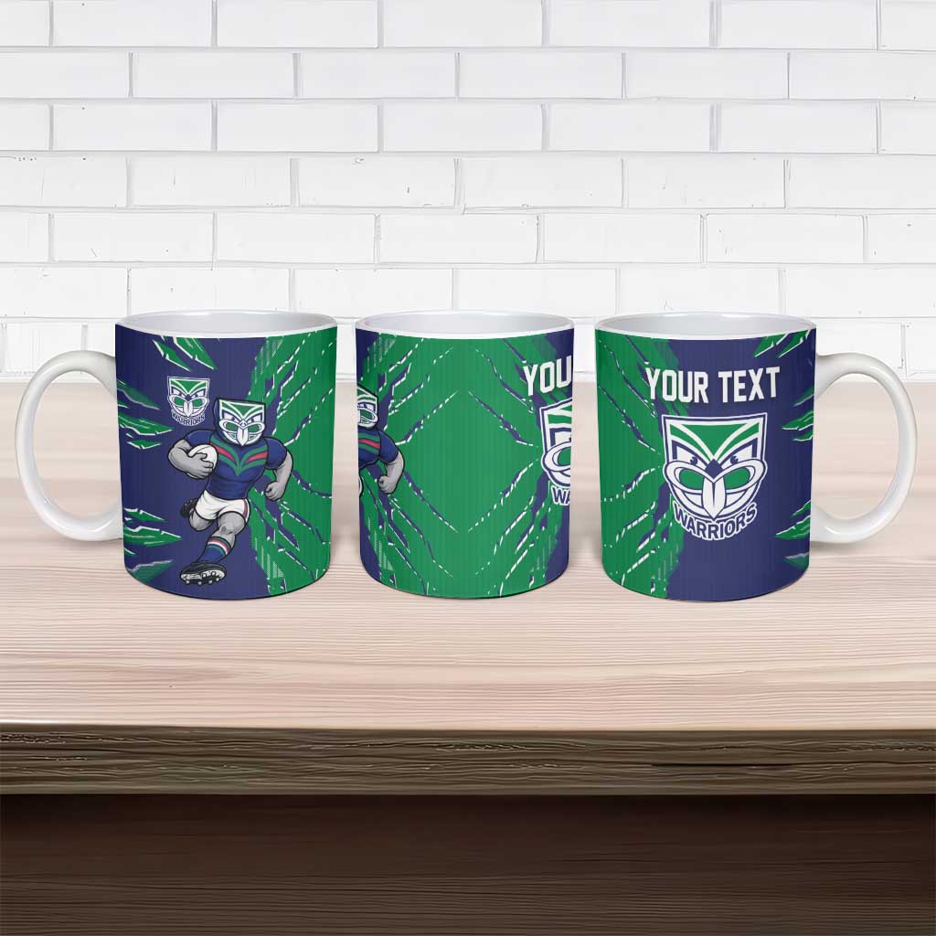 Personalized New Zealand Warriors Ceramic Mug Dynamic Lightning Mascot Rugby Australia
