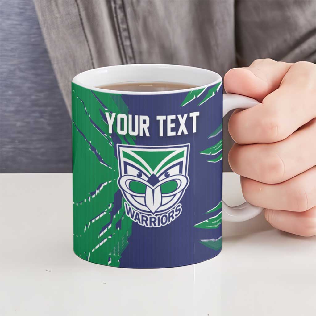 Personalized New Zealand Warriors Ceramic Mug Dynamic Lightning Mascot Rugby Australia