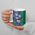 Personalized New Zealand Warriors Ceramic Mug Dynamic Lightning Mascot Rugby Australia