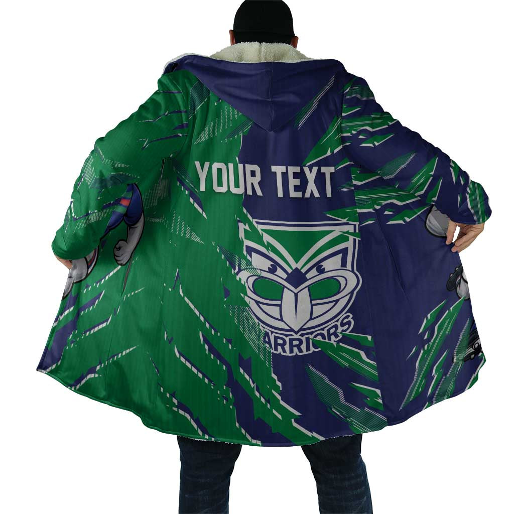 Personalized New Zealand Warriors Cloak Dynamic Lightning Mascot Rugby Australia