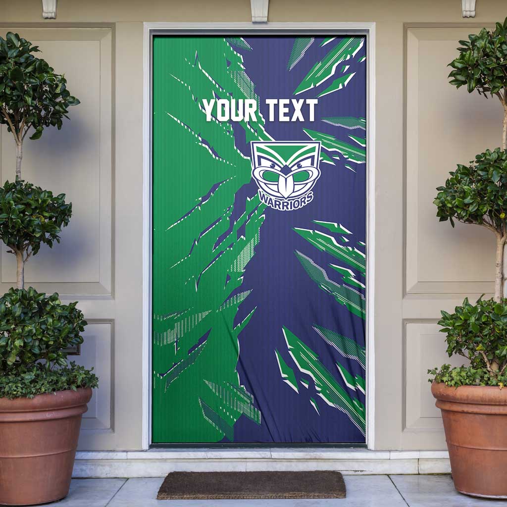 Personalized New Zealand Warriors Door Cover Dynamic Lightning Mascot Rugby Australia