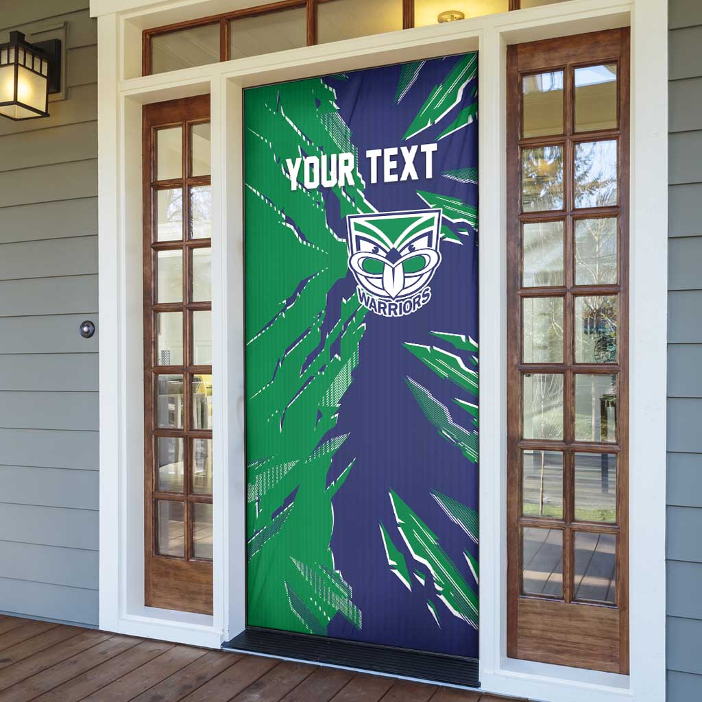 Personalized New Zealand Warriors Door Cover Dynamic Lightning Mascot Rugby Australia