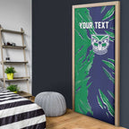 Personalized New Zealand Warriors Door Cover Dynamic Lightning Mascot Rugby Australia
