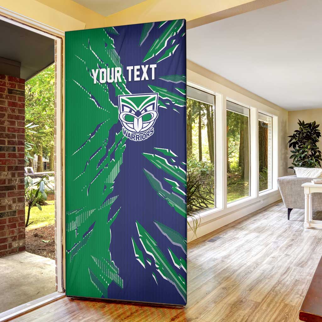Personalized New Zealand Warriors Door Cover Dynamic Lightning Mascot Rugby Australia