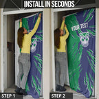 Personalized New Zealand Warriors Door Cover Dynamic Lightning Mascot Rugby Australia