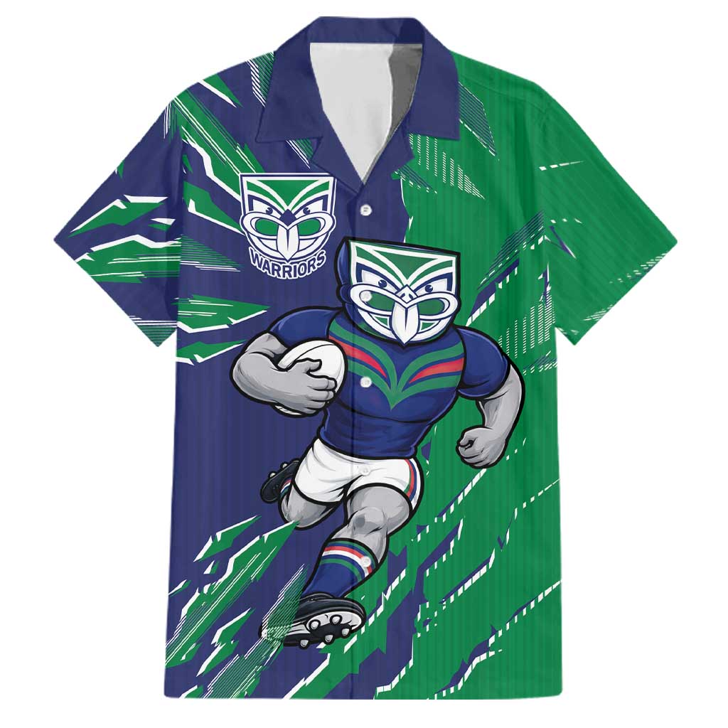 Personalized New Zealand Warriors Family Matching Long Sleeve Bodycon Dress and Hawaiian Shirt Dynamic Lightning Mascot Rugby Australia