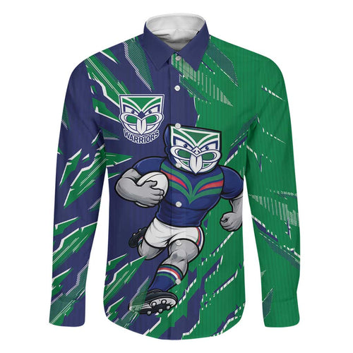 Personalized New Zealand Warriors Family Matching Summer Maxi Dress and Hawaiian Shirt Dynamic Lightning Mascot Rugby Australia