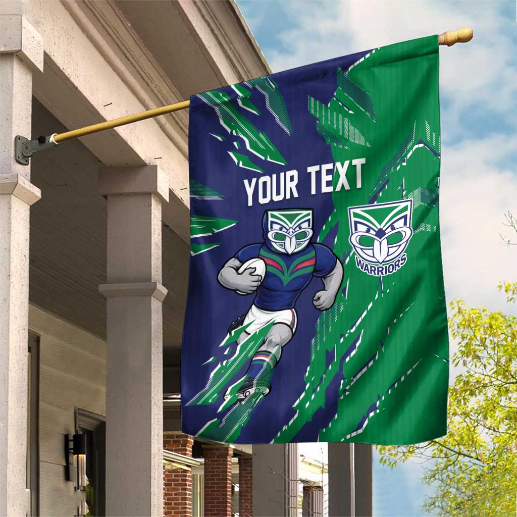 Personalized New Zealand Warriors Garden Flag Dynamic Lightning Mascot Rugby Australia
